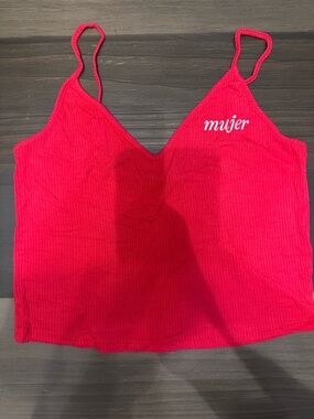 'mujer' Ribbed Spaghetti Strap Cami